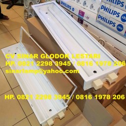 Kap Lampu TL 36 watt Konde Cover Acrylic Bening 2x36W